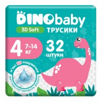 Підгузки-трусики Dino Baby 3D Soft 4 (7-14кг) 32шт. Підгузки-трусики Dino Baby 3D Soft 4 (7-14кг) 32шт.