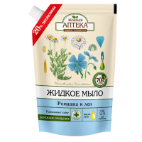 Зелена аптека рідке мило дой-пак Ромашка і Льон 460мл
