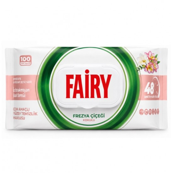 Універсальні вологі серветки для прибирання Fairy Фрезія, 100 шт Універсальні вологі серветки для прибирання Fairy Фрезія, 100 шт