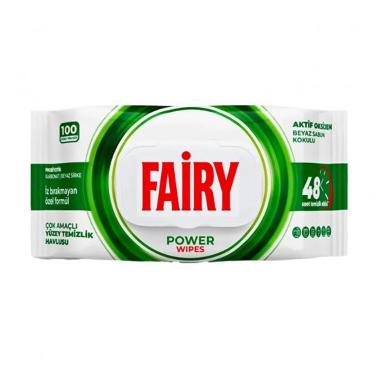 Універсальні вологі серветки для прибирання Fairy Power, 100 шт Універсальні вологі серветки для прибирання Fairy Power, 100 шт