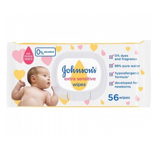 Вологі серветки Jonhson's Baby 56шт. Екстра ніжні (Клапан)