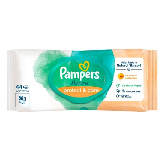 Вологі серветки Pampers Harmonie 44шт. Захист та Догляд (Клапан) Вологі серветки Pampers Harmonie 44шт. Захист та Догляд (Клапан)