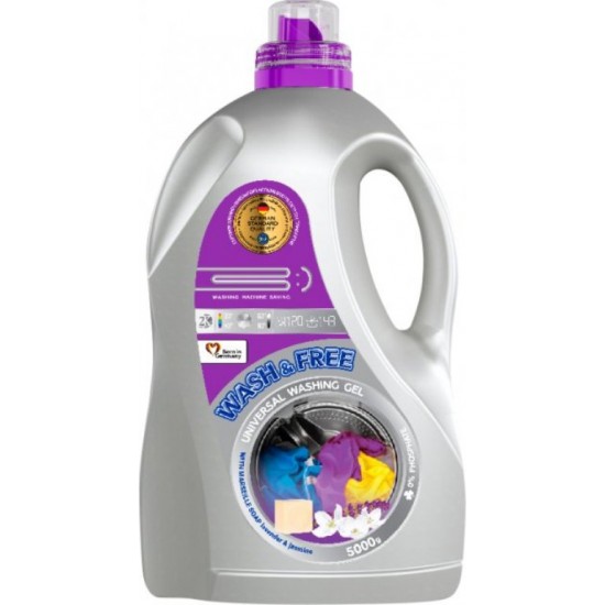 Wash&Free Жасмин та лаванда Гель для прання 5л Wash&Free Жасмин та лаванда Гель для прання 5л
