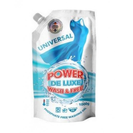 Power De Luxe Гель для прання універсальний 1л. Дой-Пак Power De Luxe Гель для прання універсальний 1л. Дой-Пак