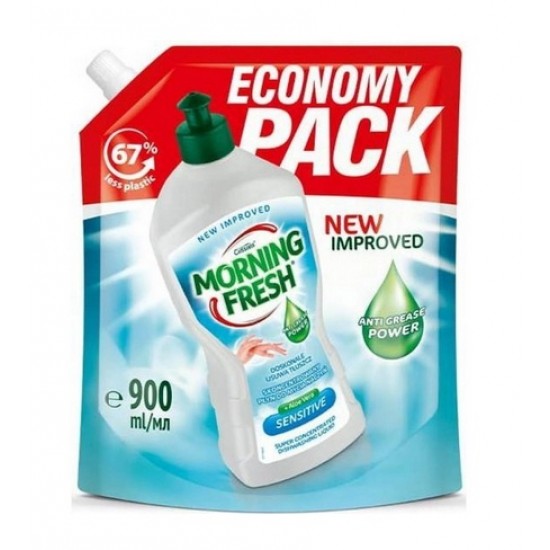 Morning Fresh ДОЙ-ПАК Засіб для миття посуду Сенсетив 900мл. Morning Fresh ДОЙ-ПАК Засіб для миття посуду Сенсетив 900мл.