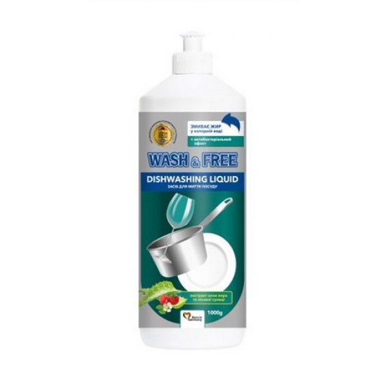 Wash & Free Засіб для миття посуду 1л. Алое вера та суниця Wash & Free Засіб для миття посуду 1л. Алое вера та суниця